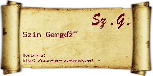 Szin Gergő névjegykártya